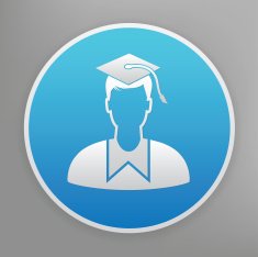 Student icon on blue background clean vector N4