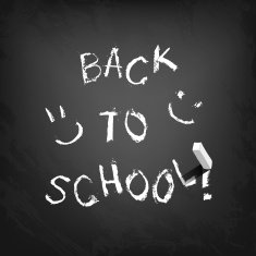 Back to school text on blackboard N3