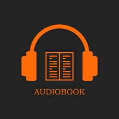 Orange audiobook icon on black
