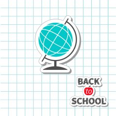Back to school World globeon paper Exercise book Flat