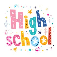 high school decorative lettering text