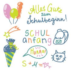 German text "Schulanfang" translate "Back to School" N2