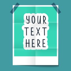 Poster template on wall for presentation of the design