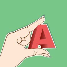 'A' alphabet hold in hand design N2