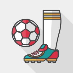 soccer flat icon with long shadow eps10