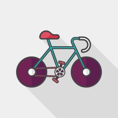 bicycle flat icon with long shadow eps10
