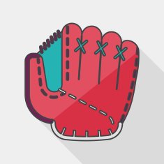 baseball glove flat icon with long shadow eps10