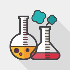 test tube flat icon with long shadow N13