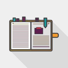 notebook flat icon with long shadow eps10 N10