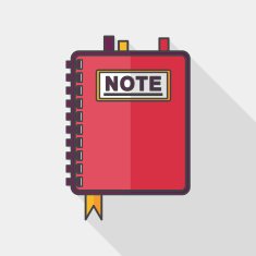 notebook flat icon with long shadow eps10 N11