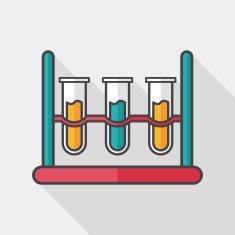 test tube flat icon with long shadow N14