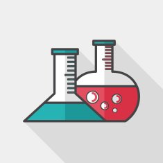 test tube flat icon with long shadow N15