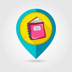 Notebook flat mapping pin icon