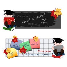Set of two horizontal advertising banners with student N2
