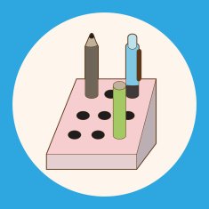 stationary pen holder theme elements vector eps