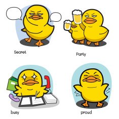 Duck Cartoon Vector Set 3 N2