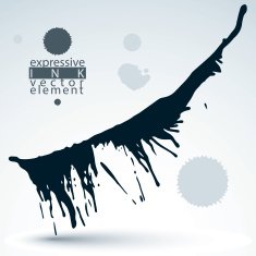 Artistic monochrome abstract dirty ink template
