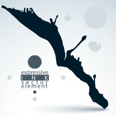 Modern vector inky wallpaper eps8 blob painted with brush N2