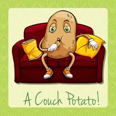 Couch potato idiom concept N2