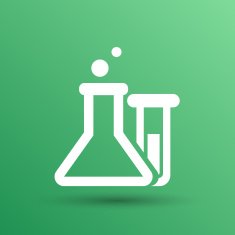 Chemical flask icon laboratory glass beaker lab vector