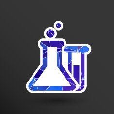 Chemical flask icon laboratory glass beaker lab vector N5