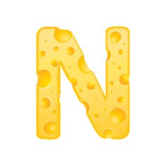3d cheese letter N