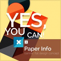 Flat design square banner with slogan N6