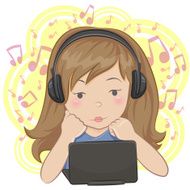 Girl listening to the music N2