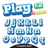 Vector funny video game letters set Latin uppercase and lowercase