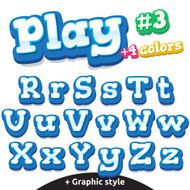 Vector funny video game letters set Latin uppercase and lowercase N3