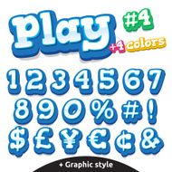 Vector funny video game letters set Numbers and symbols