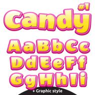 Funny children&#039;s candy letters set Latin uppercase and lowercase