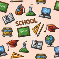 Seamless school handdrawn pattern