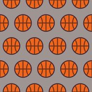 Flat Vector Seamless Sport and Recreation Pattern Basketball