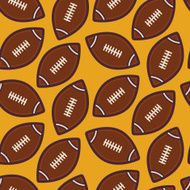 Flat Vector Seamless Sport and Recreation American Rugby Footbal