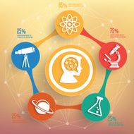Education info graphic design on blur background vector N4