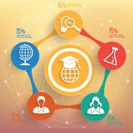 Education info graphic design on blur background vector N5
