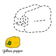 Connect the dots fruits and vegetables (yellow pepper) N2