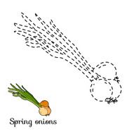 Connect the dots game fruits and vegetables (spring onion) N2