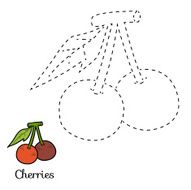 Connect the dots fruits and vegetables (cherries)