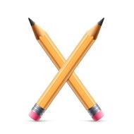 3d yellow pencil alphabet X