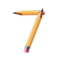 3d yellow pencil number 7