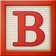 3d red letter block B N2