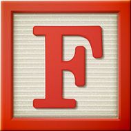 3d red letter block F N2
