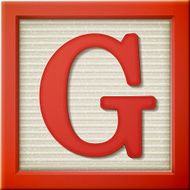 3d red letter block G N2