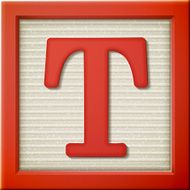 3d red letter block T N2