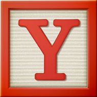 3d red letter block Y N2