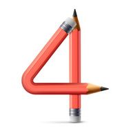 3d pink pencil number 4