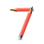 3d pink pencil number 7