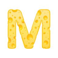 3d cheese letter M